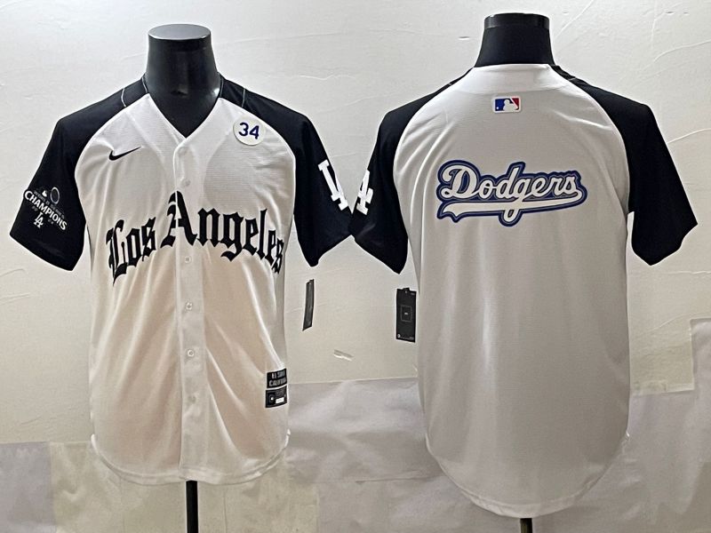 Men 2025 Los Angeles Dodgers Blank White black Five generations Joint Name Nike MLB Jersey style 52618->texas rangers->MLB Jersey